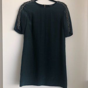 Club Monaco silk dress with beaded shoulders